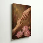 Hands Connection Lotus Emotional Spiritual Canvas Wall Art for Healing Spaces - Image 4