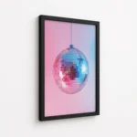 Hanging Disco Ball Pink Gradient Canvas Print - Image 5