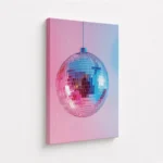 Hanging Disco Ball Pink Gradient Canvas Print - Image 4