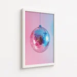 Hanging Disco Ball Pink Gradient Canvas Print - Image 6