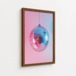 Hanging Disco Ball Pink Gradient Canvas Print - Image 7