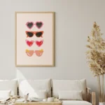 Heart Sunglasses Pastel Fashion Canvas Print