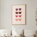 Heart Sunglasses Pastel Fashion Canvas Print - Image 2