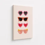 Heart Sunglasses Pastel Fashion Canvas Print - Image 4