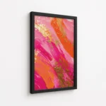 Hot Pink Orange Abstract Paint Stroke Canvas Print - Image 5