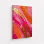 Hot Pink Orange Abstract Paint Stroke Canvas Print - Image 4