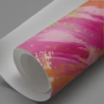 Hot Pink Orange Abstract Paint Stroke Canvas Print - Image 3