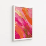 Hot Pink Orange Abstract Paint Stroke Canvas Print - Image 6