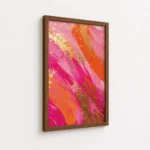 Hot Pink Orange Abstract Paint Stroke Canvas Print - Image 7