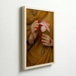 Indian Woman Holding Lotus Traditional Canvas Wall Art for Elegant Home Decor - Image 6