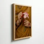 Indian Woman Holding Lotus Traditional Canvas Wall Art for Elegant Home Decor - Image 7
