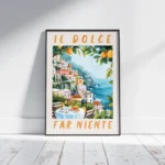 Italian Coastal Lemon Terrace Travel Canvas Print