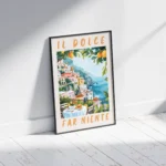 Italian Coastal Lemon Terrace Travel Canvas Print - Image 2