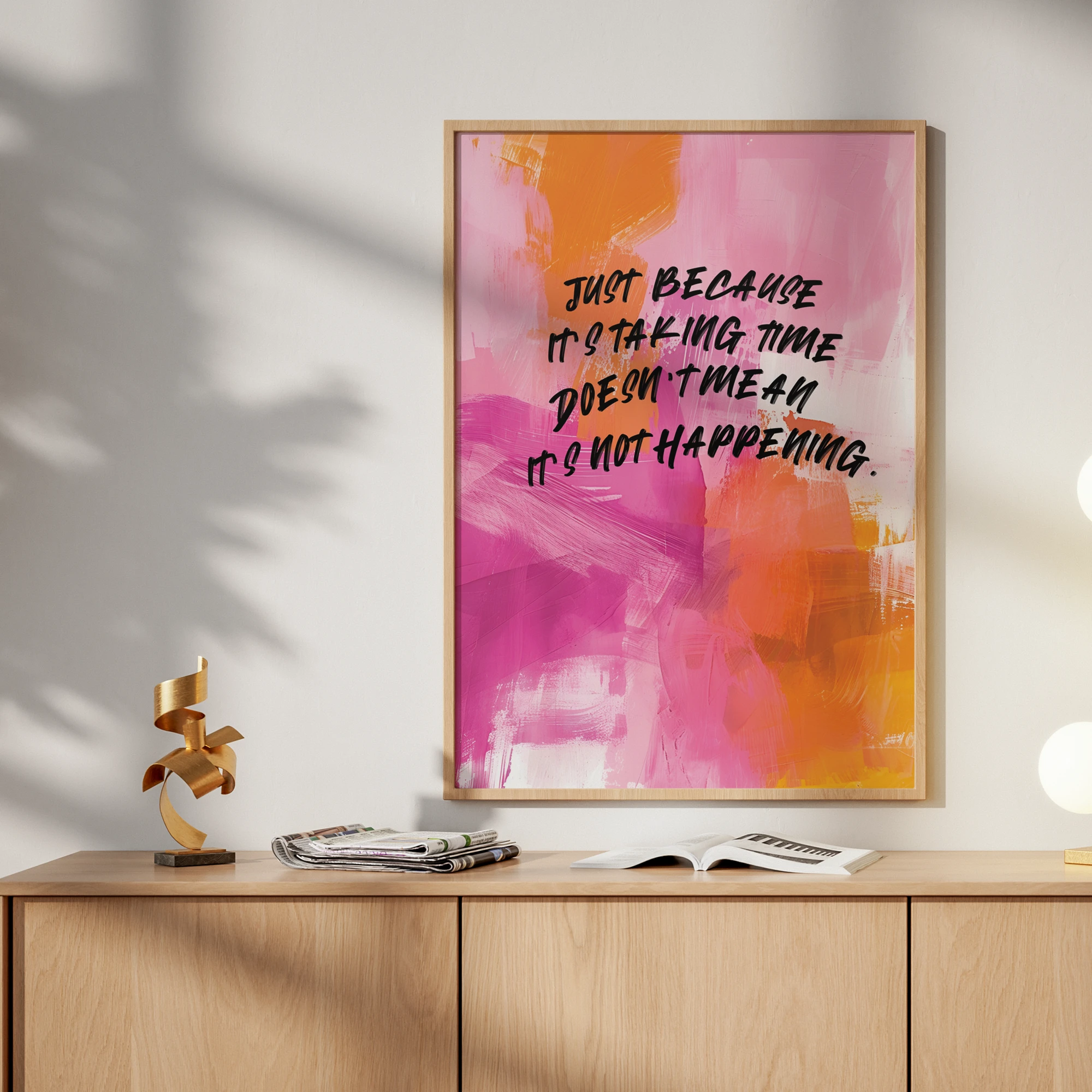 Just Because Taking Time Quote Poster_Featured Image 1 Just Because Taking Time Quote Canvas Print - Image 1