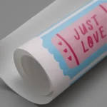 Just Love Blue Pink Ticket Canvas Print - Image 3