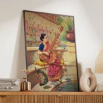 Kadambari Playing the Sitar – Raja Ravi Varma - Image 2