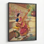 Kadambari Playing the Sitar – Raja Ravi Varma - Image 5