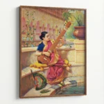 Kadambari Playing the Sitar – Raja Ravi Varma - Image 7