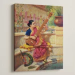 Kadambari Playing the Sitar – Raja Ravi Varma - Image 4