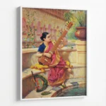 Kadambari Playing the Sitar – Raja Ravi Varma - Image 6
