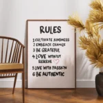 Kindness Change Grateful Passion Rules Canvas Print