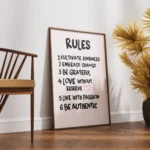 Kindness Change Grateful Passion Rules Canvas Print - Image 2