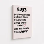 Kindness Change Grateful Passion Rules Canvas Print - Image 4