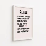 Kindness Change Grateful Passion Rules Canvas Print - Image 6