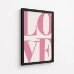 Large Pink Love Typography Canvas Print - Image 5