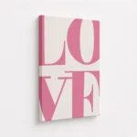 Large Pink Love Typography Canvas Print - Image 4