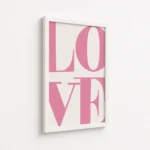 Large Pink Love Typography Canvas Print - Image 6