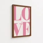 Large Pink Love Typography Canvas Print - Image 7