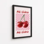 Ma Cherie Cherry Checkerboard Canvas Print - Image 5