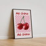 Ma Cherie Cherry Checkerboard Canvas Print - Image 2