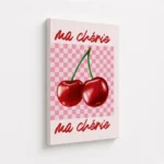 Ma Cherie Cherry Checkerboard Canvas Print - Image 4