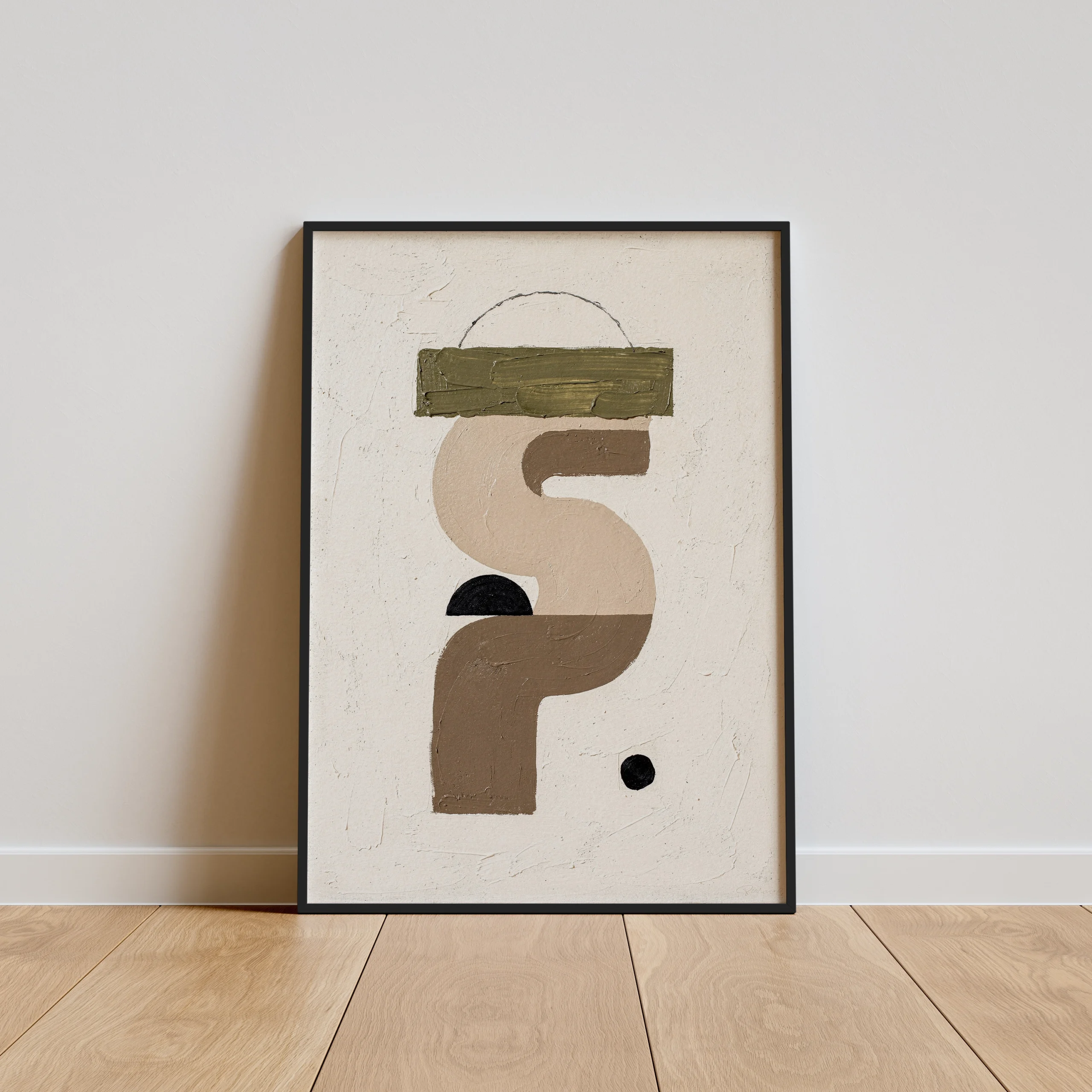 Minimal Abstract Symbol Minimal Abstract Form – Modern Neutral Canvas Print - Image 1