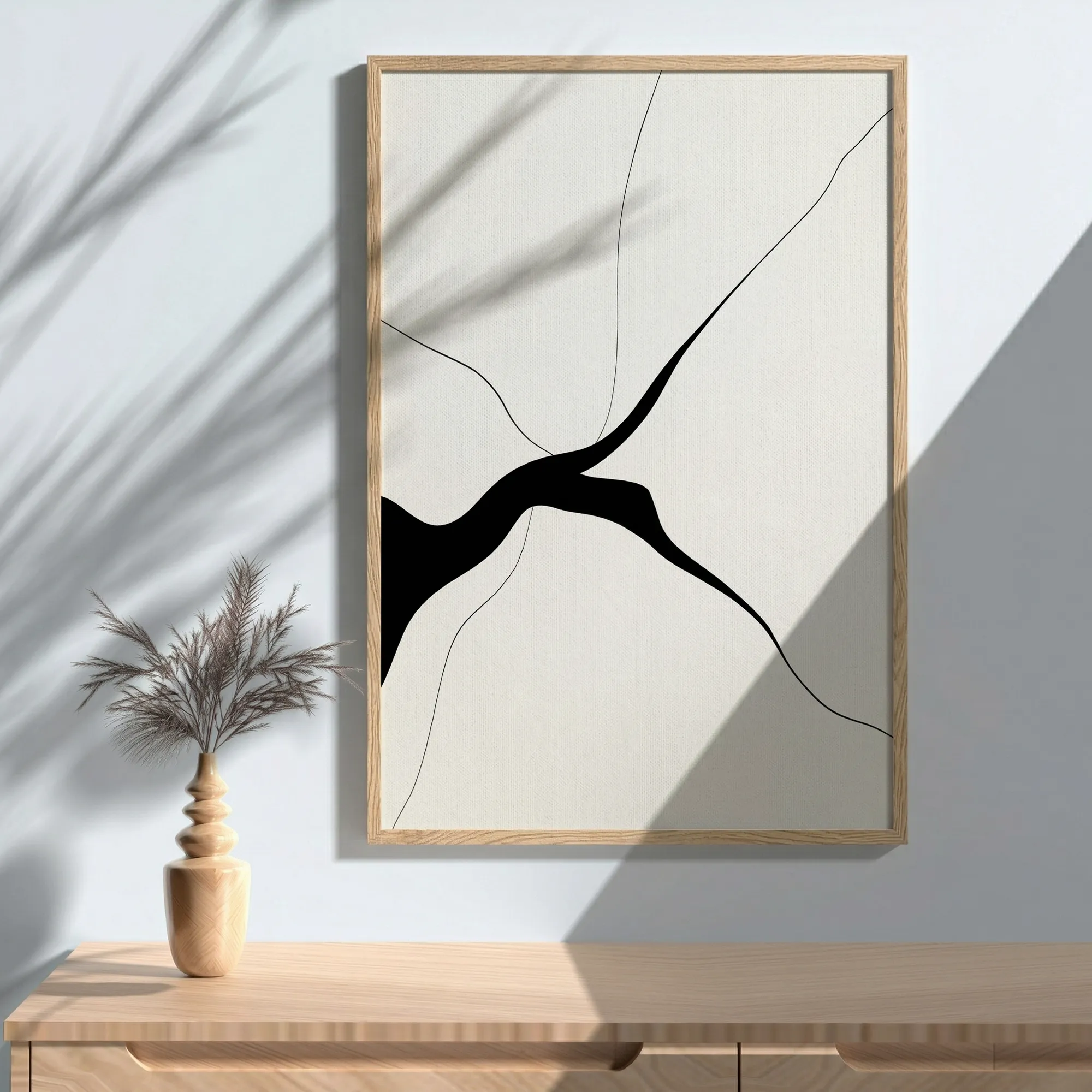 Minimal Black Line Abstract Contemporary Wall Decor_Featured Image 1 Minimal Black Line Abstract Contemporary Wall Decor - Image 1