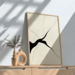 Minimal Black Line Abstract Contemporary Wall Decor - Image 2