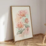 Minimal Lotus Flower Pastel Aesthetic Canvas Wall Art for Soft Modern Interiors - Image 2