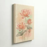 Minimal Lotus Flower Pastel Aesthetic Canvas Wall Art for Soft Modern Interiors - Image 4