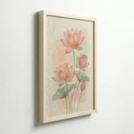Minimal Lotus Flower Pastel Aesthetic Canvas Wall Art for Soft Modern Interiors - Image 6