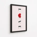 Minimal Love Red Heart Typography Canvas Print - Image 5