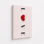 Minimal Love Red Heart Typography Canvas Print - Image 4