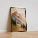 Misty Mountain Sunrise – Nature Landscape Canvas Print - Image 2