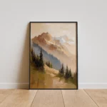 Misty Mountain Sunrise – Nature Landscape Canvas Print