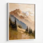 Misty Mountain Sunrise – Nature Landscape Canvas Print - Image 6