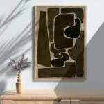 Modern Earth Tone Abstract Organic Shapes Wall Art