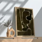 Modern Earth Tone Abstract Organic Shapes Wall Art - Image 2