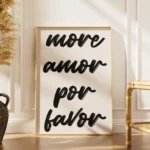 More Amor Por Favor Typography Canvas Print