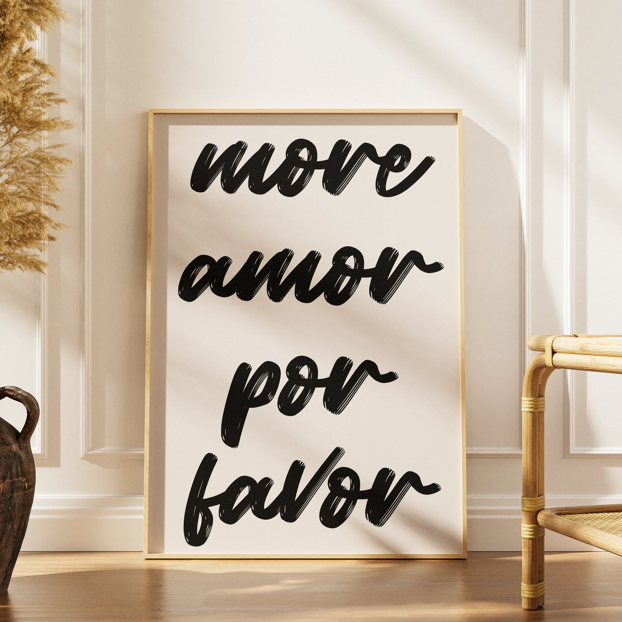 More Amor Por Favor Typography Poster_Featured Image 1 More Amor Por Favor Typography Canvas Print - Image 1